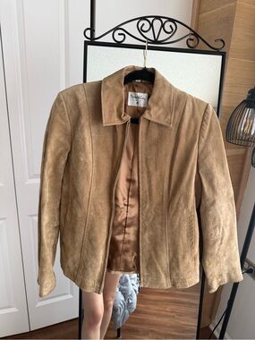 Pamela McCoy Tan Suede Leather Jacket